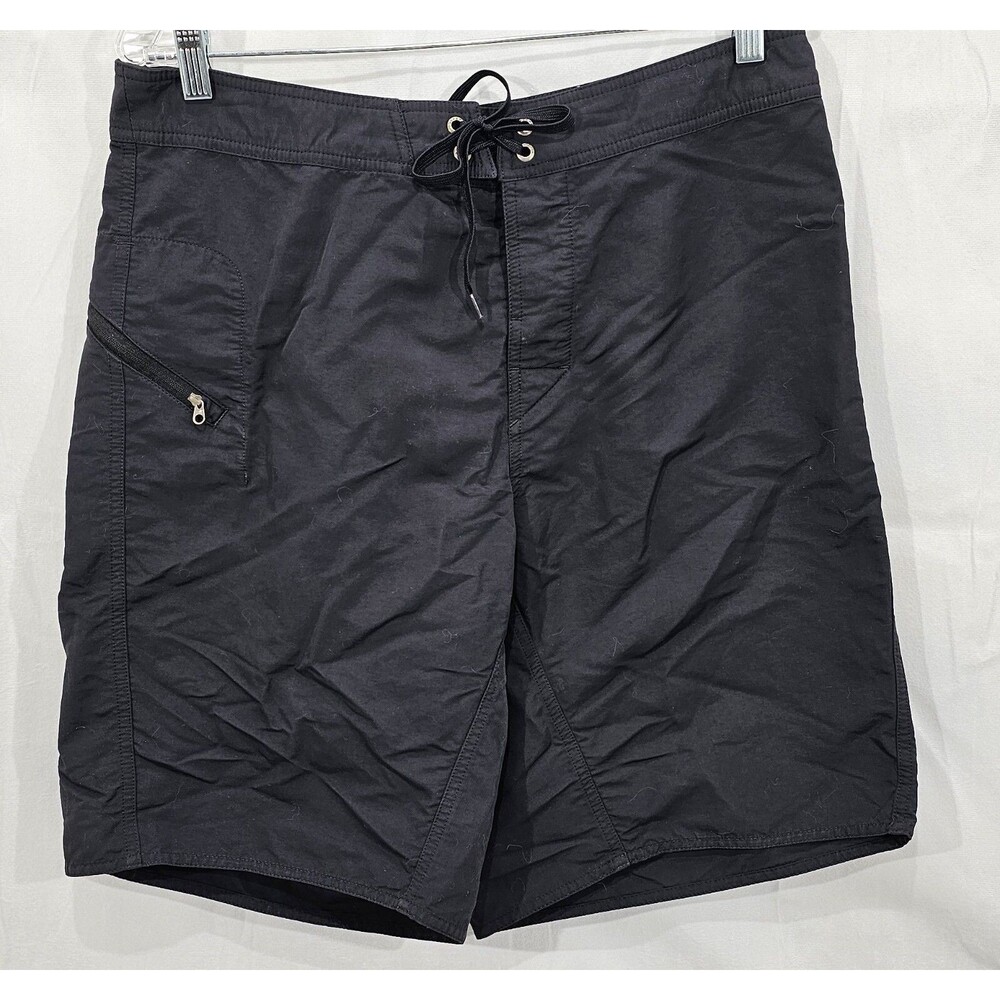 Patagonia Wavefarer Board Shorts Men's 32 Black Nylon Drawstring Swim Trunk Surf